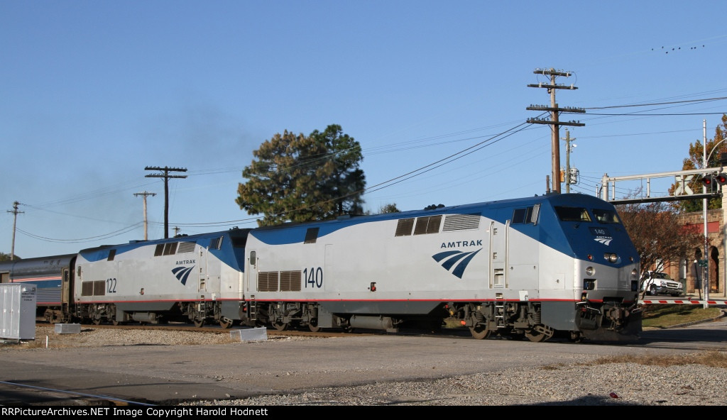 AMTK 140 & 122 lead train P092 northbound